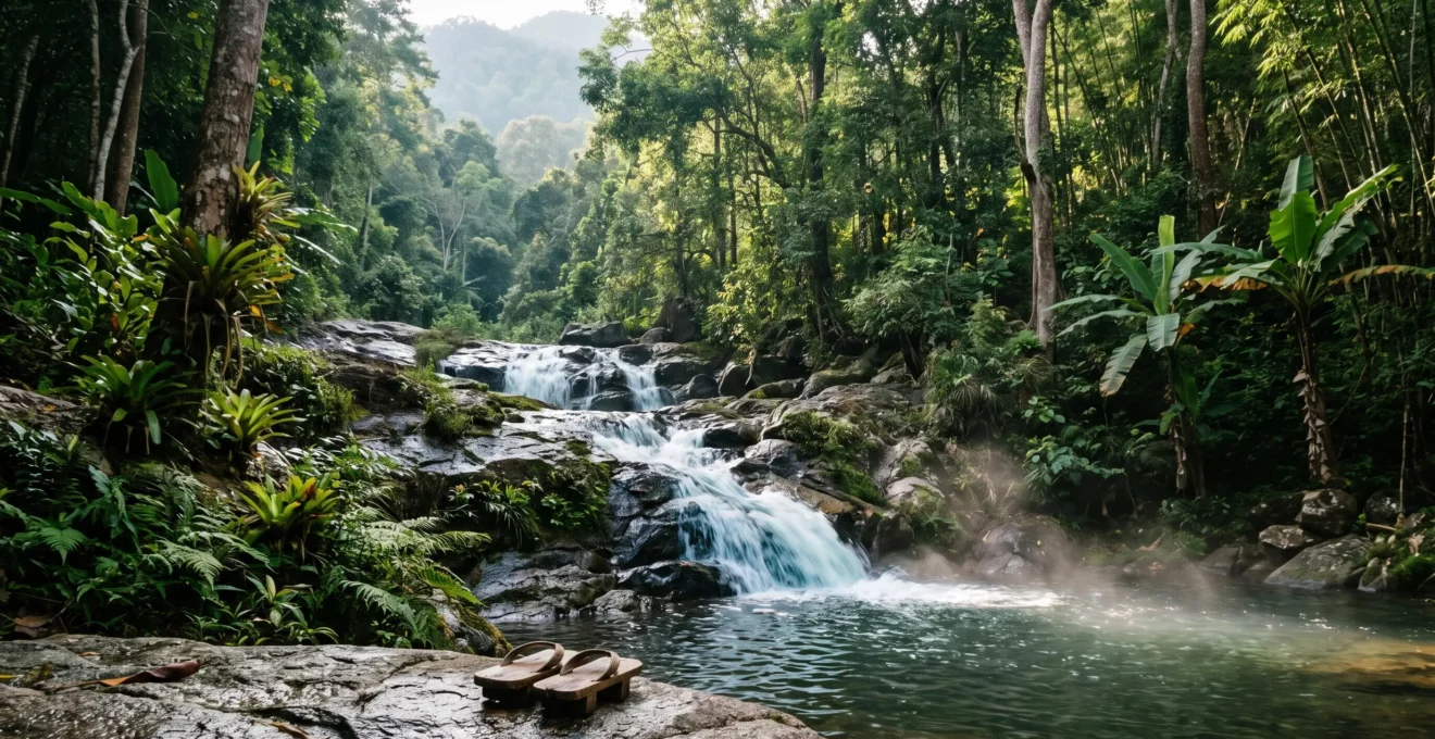 Cascade tropicale de Huay Kaew nichée dans la jungle près de Chiang Mai, en Thaïlande